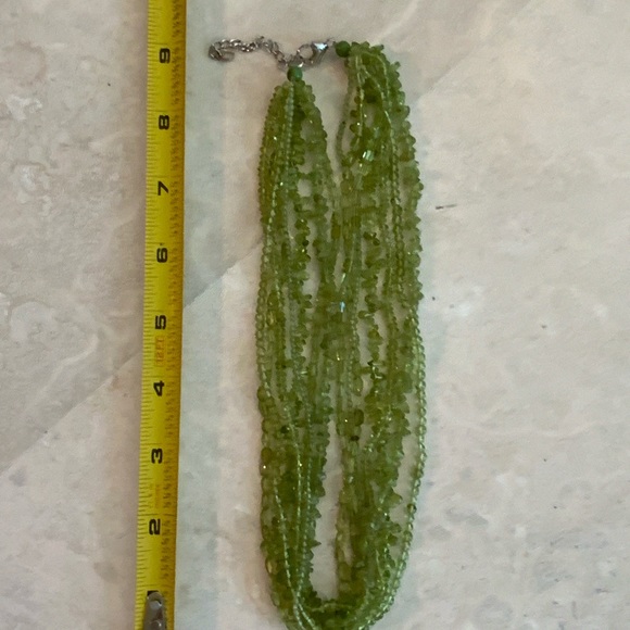 Shimmering 7 Strand Peridot Necklace - Picture 4 of 6